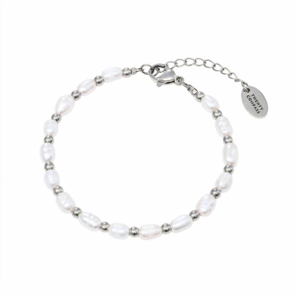 NEW TWENTY COMPASS lagoon pearl anklet in silver